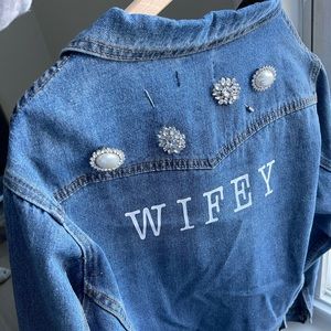 Oversized Jean Jacket Bridal Wifey